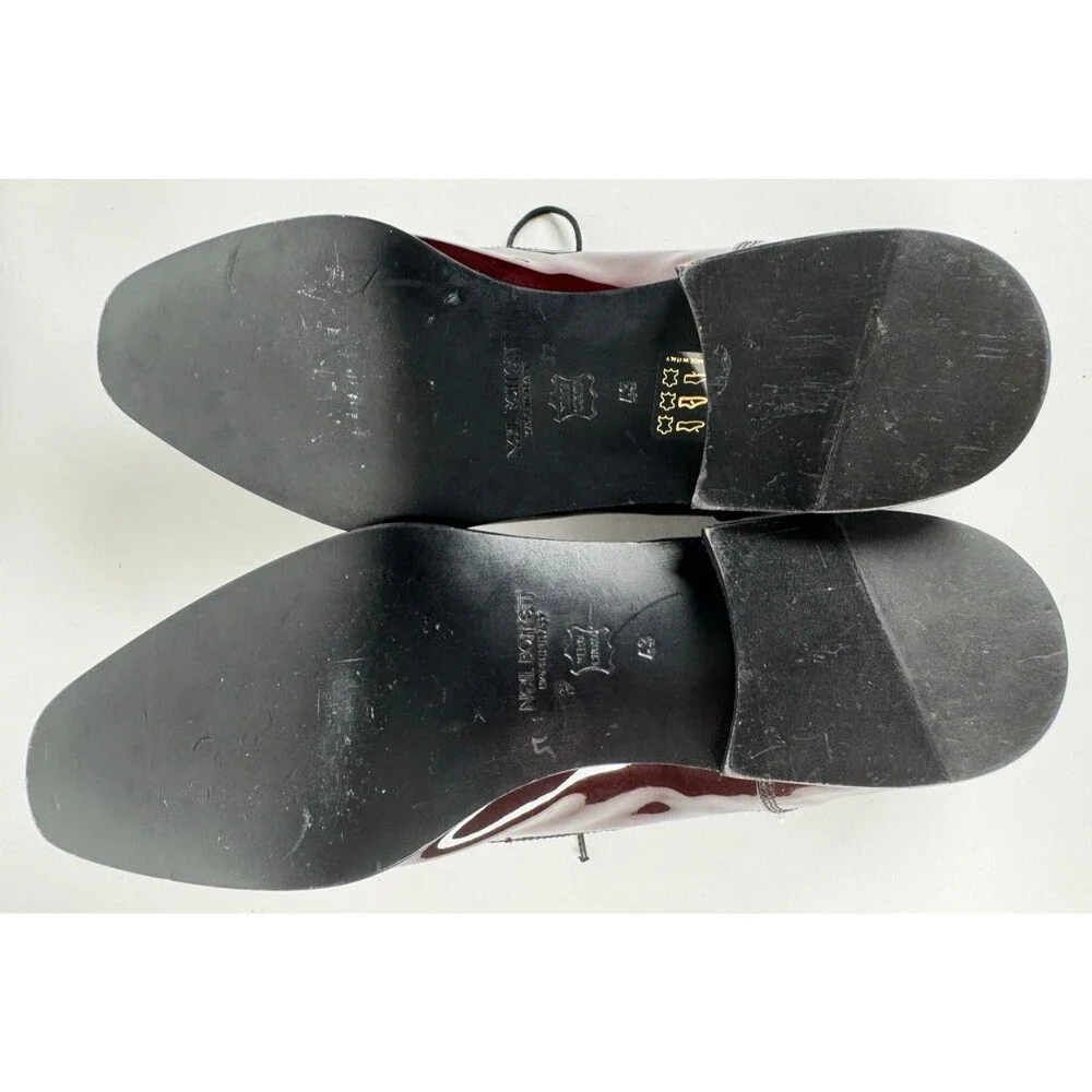 Neil Barrett Patent Leather Burgundy Brown Men's Oxford Shoes EU 43 US 10 Italy